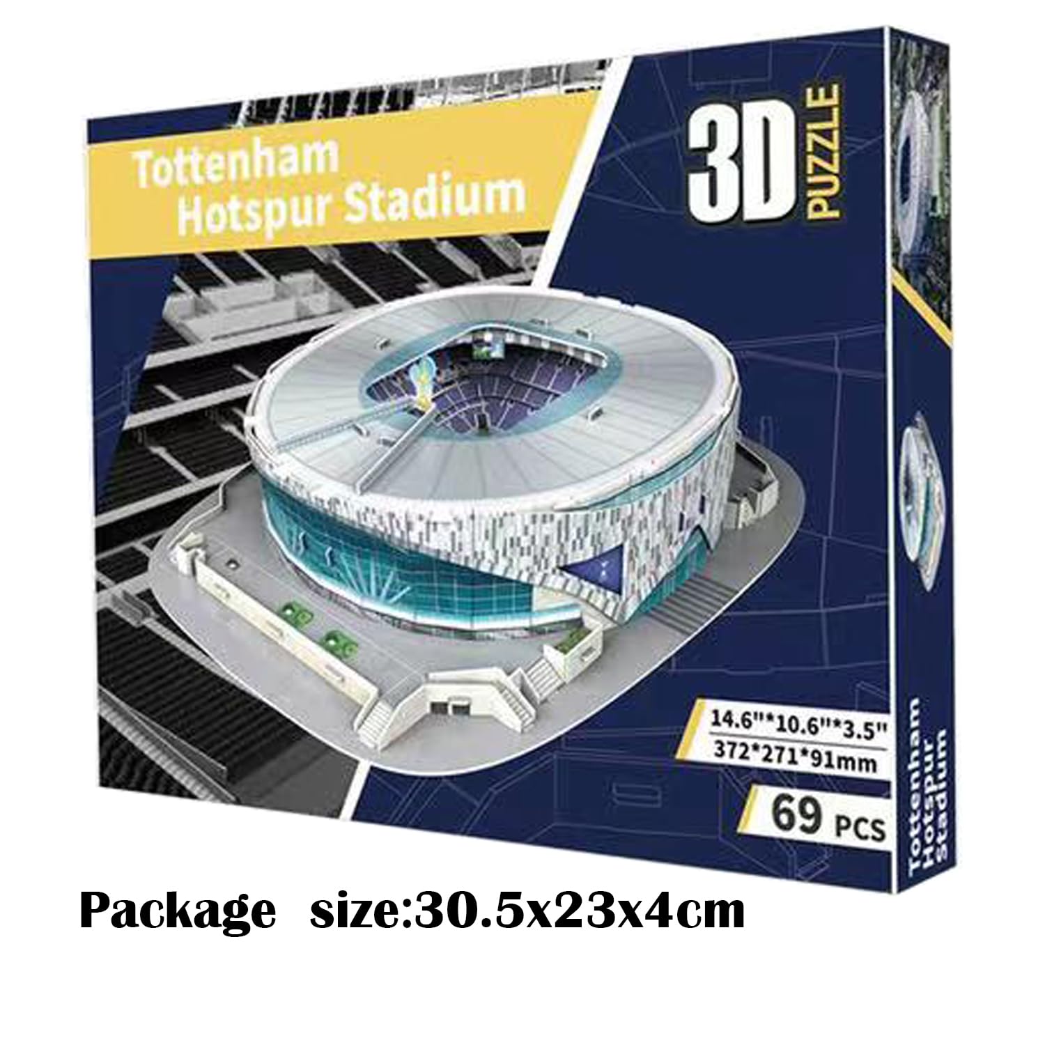 Megableu- Puzzle-Stade 3D Orange Velodrome (Olympique DE Marseille) avec LED, 67