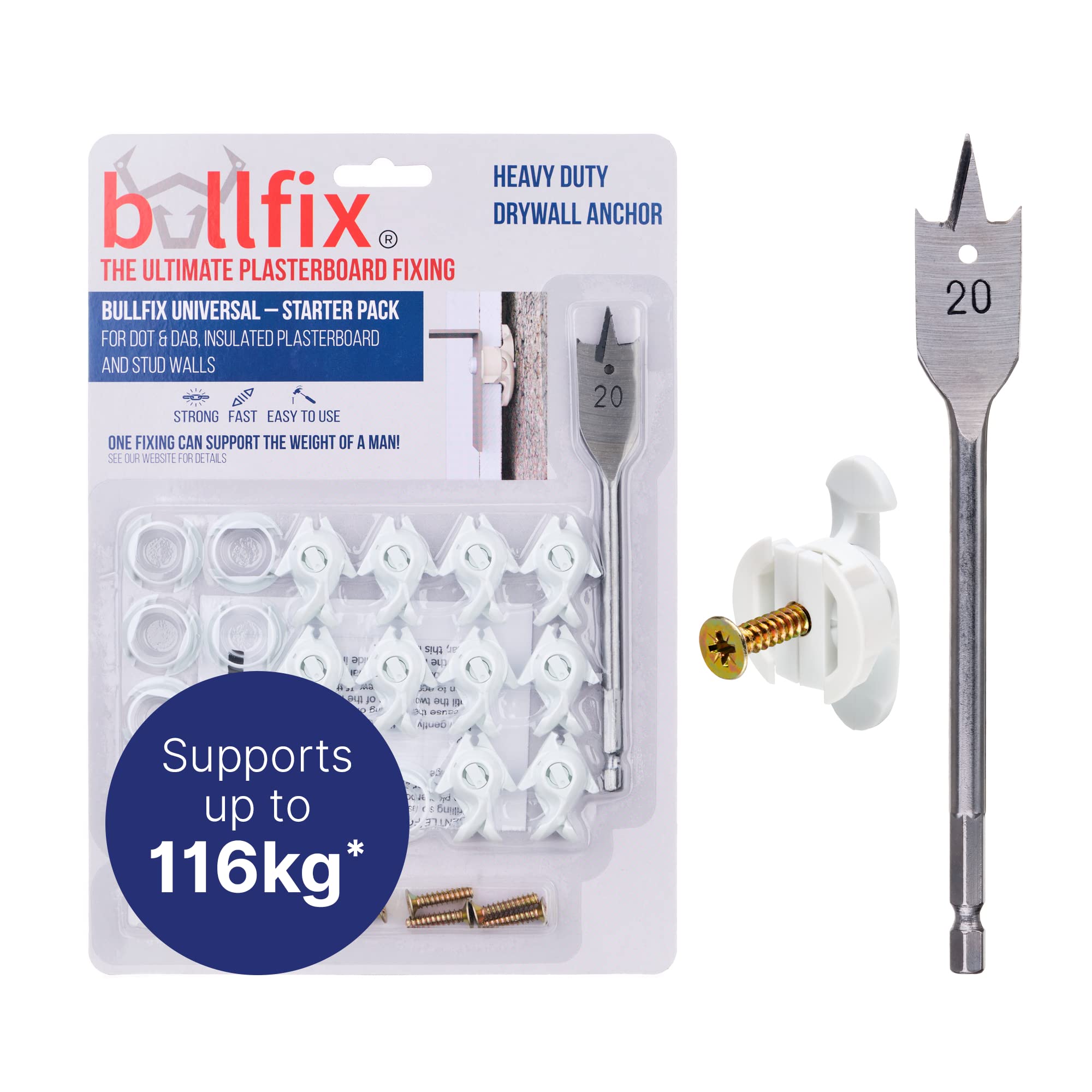 Buy Bullfix 'Universal' Starter 10 Pack Heavy Duty Plasterboard