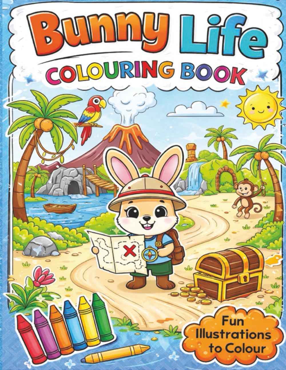 Bunny Life Colouring Book: Fun and Cute Colouring Pages for Kids