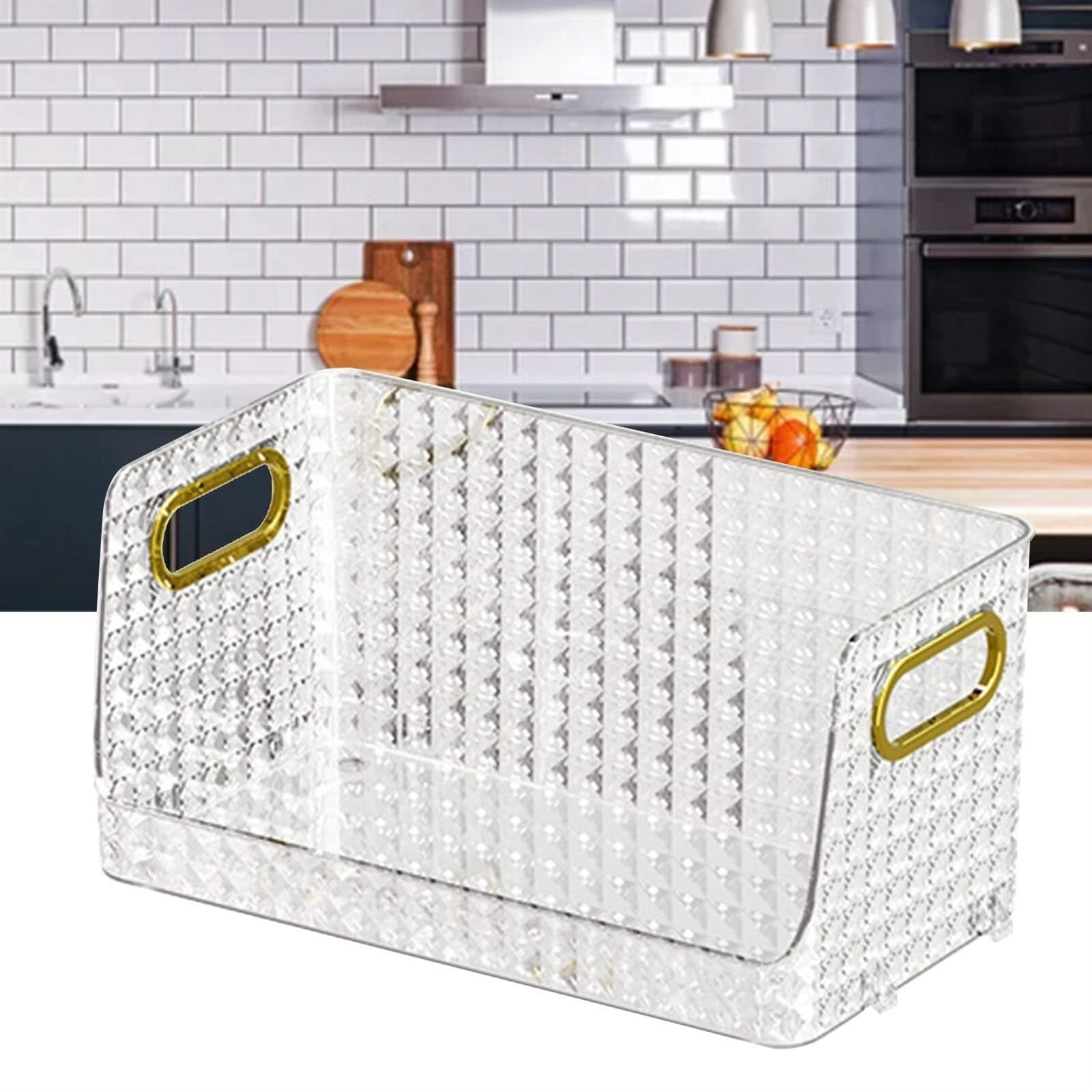 Rangement Maquillage Pinceaux Boîte De Rangement pour Cosmétiques, Organisateur Maquillage À Base Stable Et Motif Géométrique Organisateur Cosmétique Chambre(Transparent)