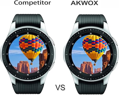 Miniatura 6 de AKWOX [Paquete de 4] Protector de pantalla de vidrio templado para Samsung Galaxy Watch 4 Classic 1.811 in/Watch 1.811 in, [0.013 in 2.5D High