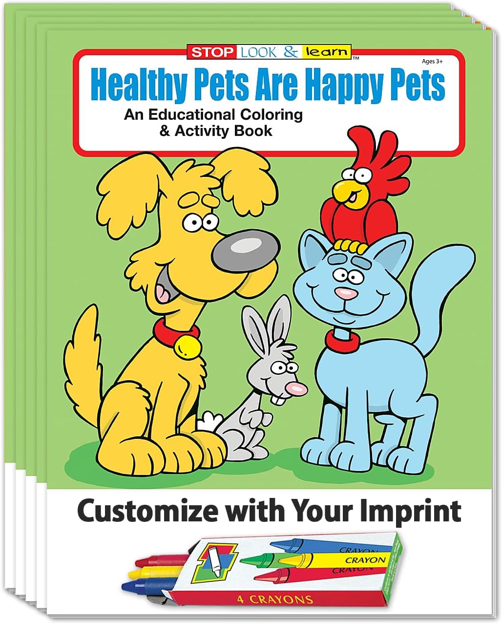 ZOCO – Healthy Pets Coloring & Activity Books (25 Bulk Pack, Without Crayons) – Pet Care Education with Fun Games & Activities – Veterinarian Handout for Kids