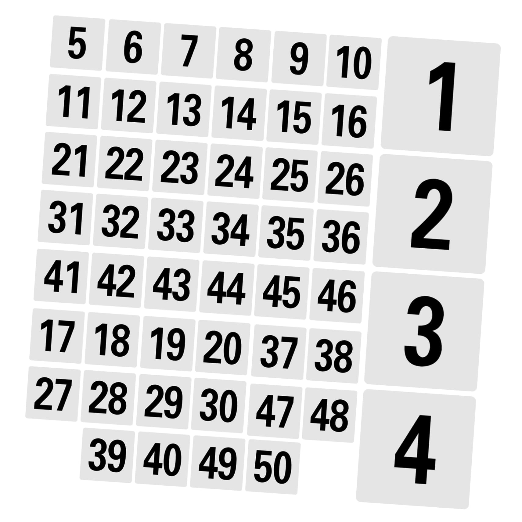 COLLBATH 50pcs Table Number Plate Numbered Numbers Decoration Wedding Signs Banquet Name Ceremony Buffet White Double Party Tags Crisp Bridal Wedding Table Number Chair Number Signs Pvc