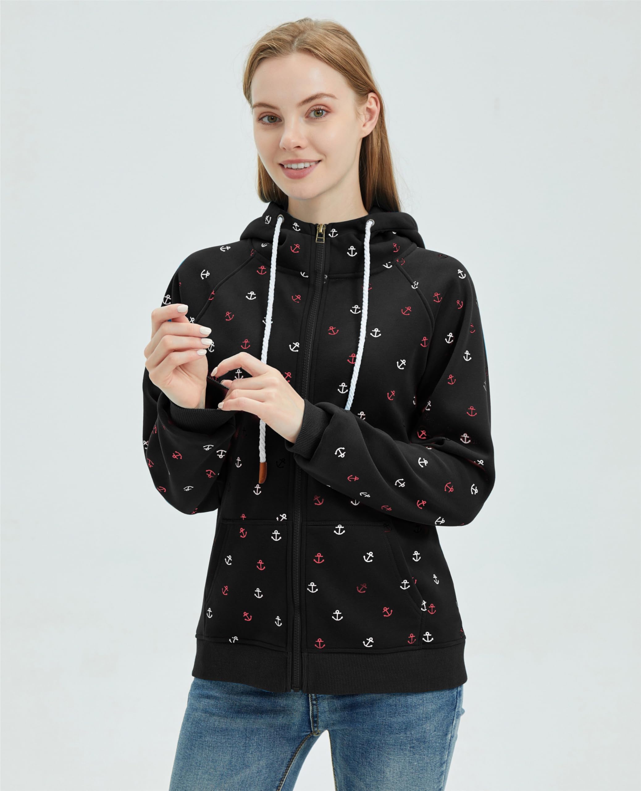 Jacke Damen Sweatjacke Hoodie Sweatshirt Oberteile Damen Pullover Kapuzenpullover Pulli mit Reissverschluss