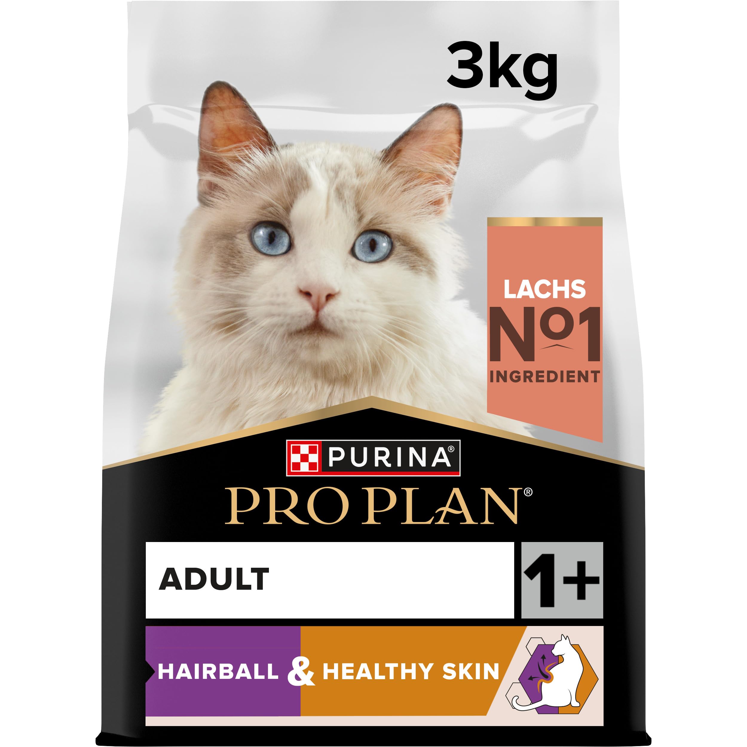 Pro Plan Pienso gato Adulto bolas de pelo, piel y pelaje Salmon 4x3 kg