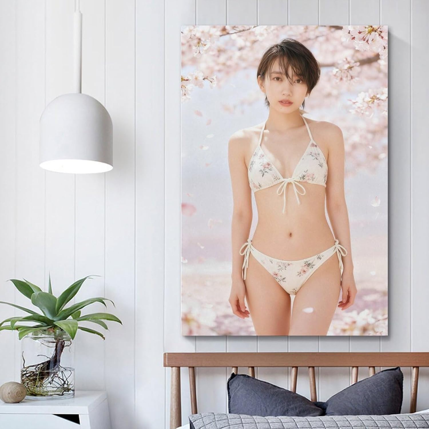 波瑠 クラシックポーズポスターベッドルーム リビング ルーム装飾壁画吊りキャンバス24x36inch(60x90cm)