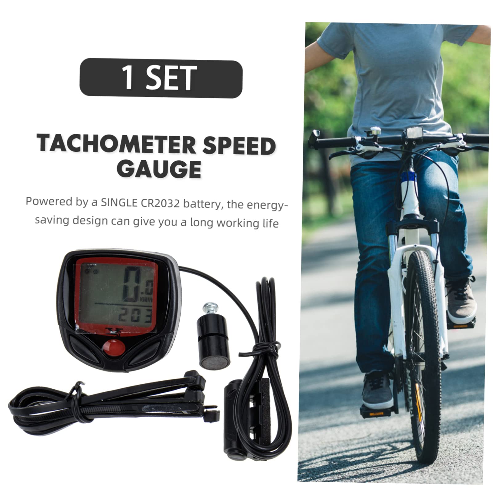 BESTonZON Cuentakilómetros de Bicicleta Portátil Velocímetro Profesional con Pantalla Retroiluminada para Medición de y Accesorios para Ciclismo