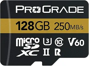 ProGrade Digital 128GB microSD V60 Memory Card with Adapter