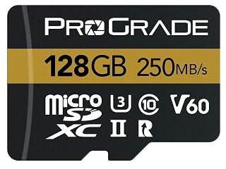 ProGrade Digital Microsd Card V60(128Gb)-Tested Like A Full-Size Sd Card for Use in Dslrs,Mirrorless&Aerial Or Action Cameras|Up to 250Mb/Read Speed&130Mb/S Write Speed by Prograde Digital,Gold