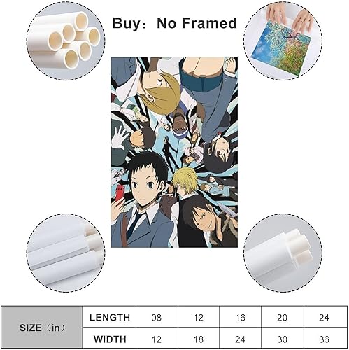 Miniatura 2 de Póster de anime Durarara - Póster decorativo de pared en lienzo e impresión artística moderna para decoración de dormitorio familiar, 12 x 18