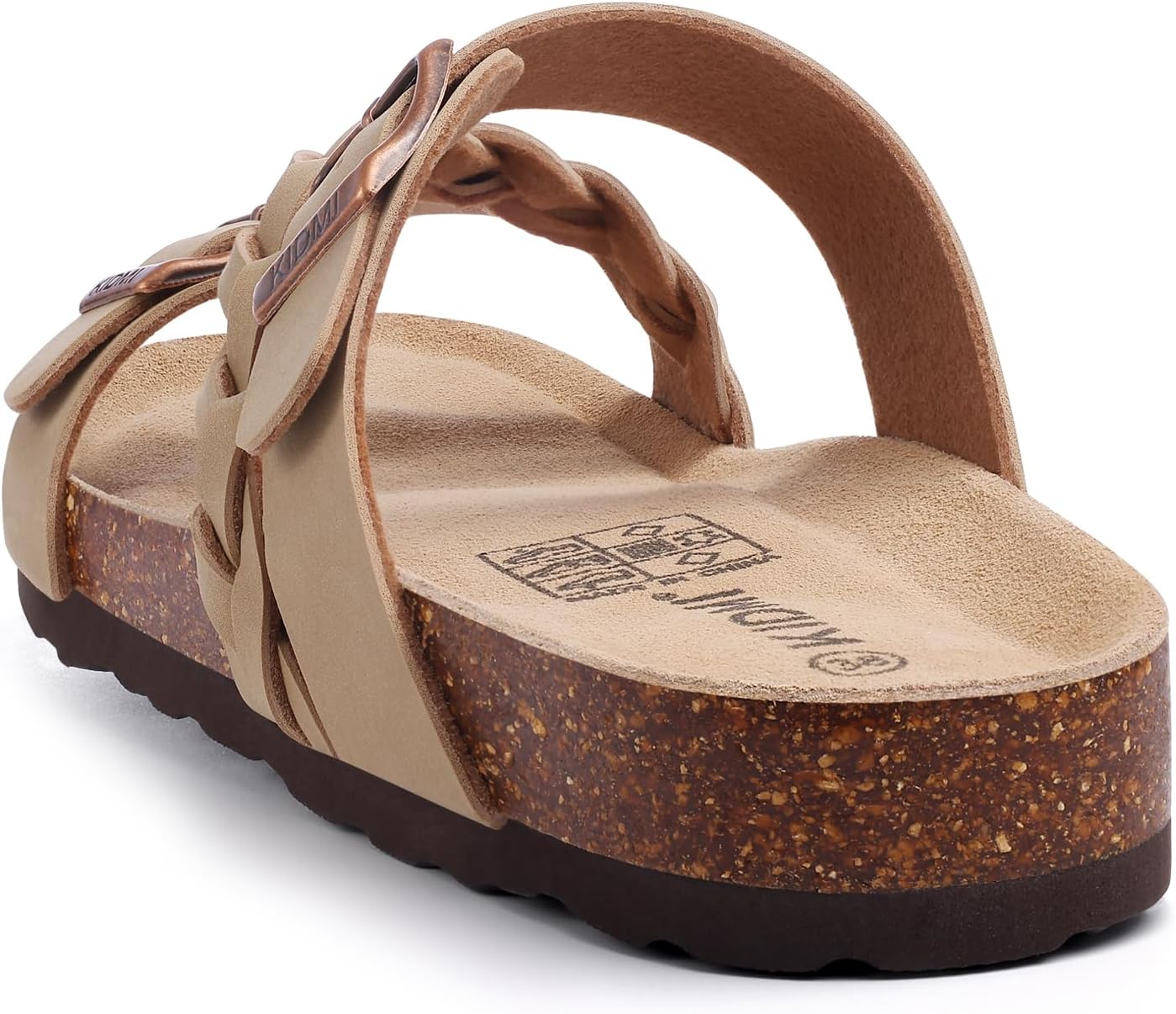 KIDMI Women's Cork Footbed Sandals with Arch Support Comfortable Slip-On Slide Sandals With Adjustable Buckle for Summer - Image 5