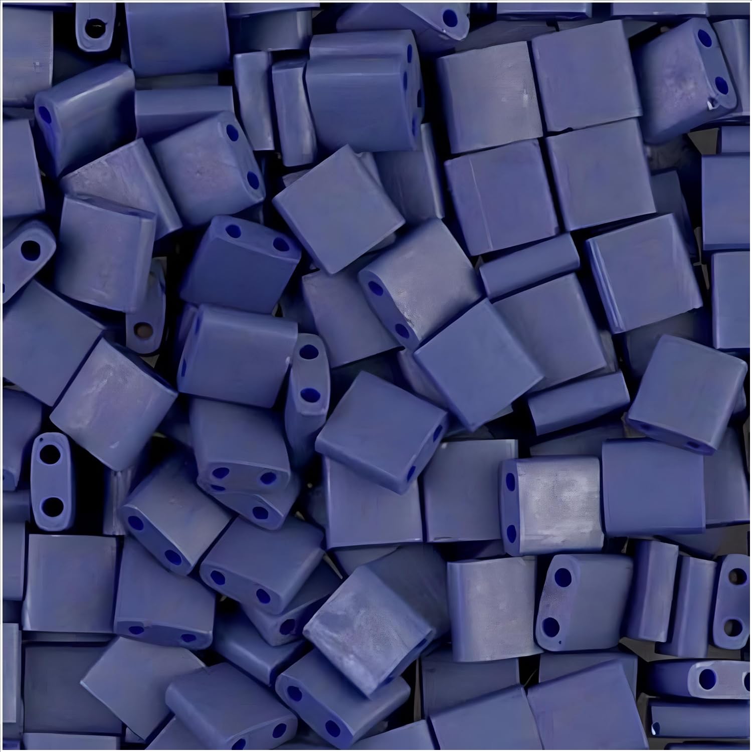 Miyuki Tila 2 Hole Square Beads 5mm - Matte Cobalt Blue 7.2 Grams
