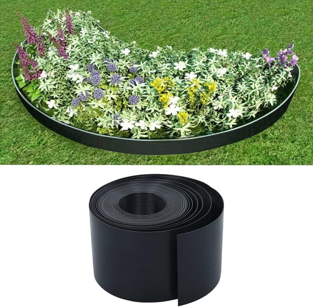Garden Edging Black 393.7" 5.9" PE