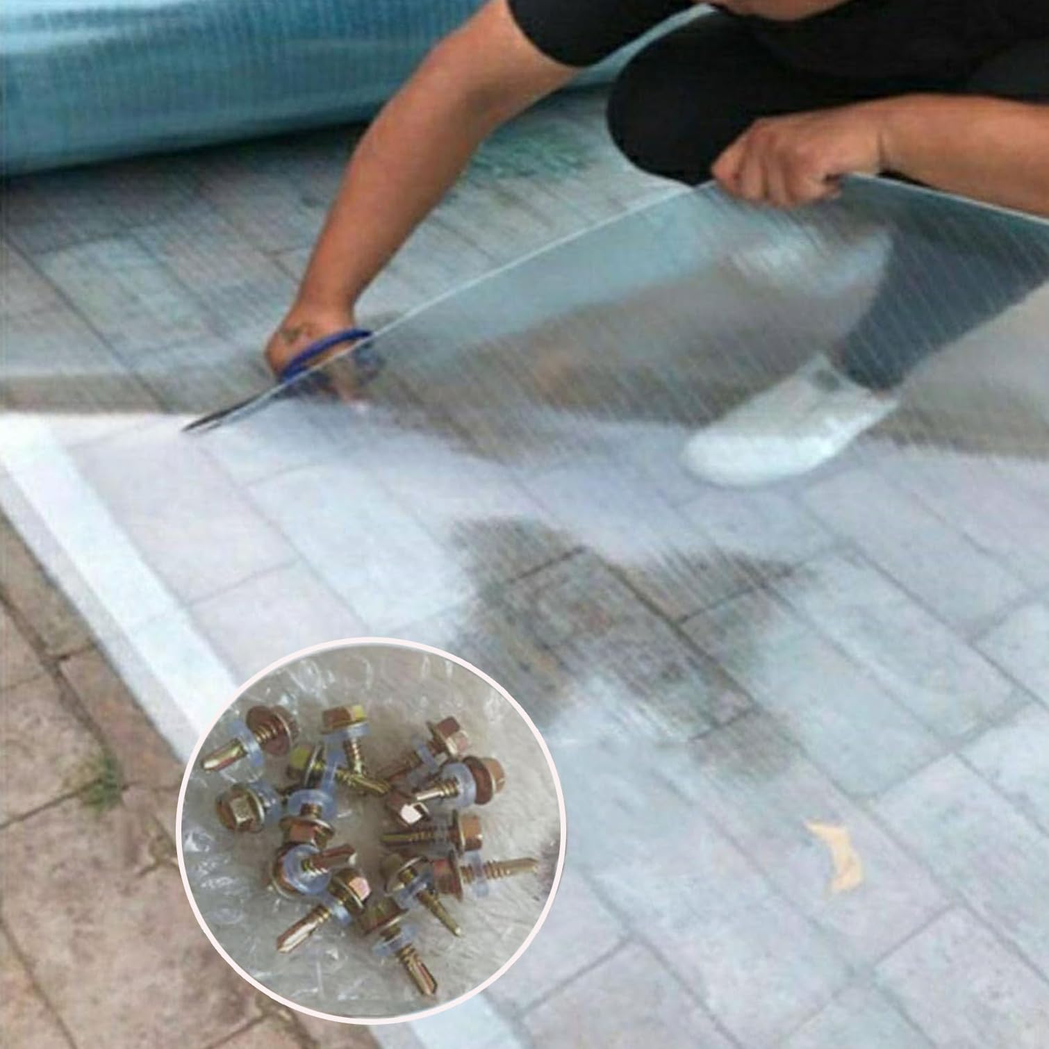 Odporne na promieniowanie UV plastikowe arkusze dachowe 1,2 mm do zadaszenia szklarni - łatwe do cięcia panele oświetlenia dziennego (0,6 m x 10 m / 2 x 32.8ft) - trwałe pokrycie zewnętrzne
