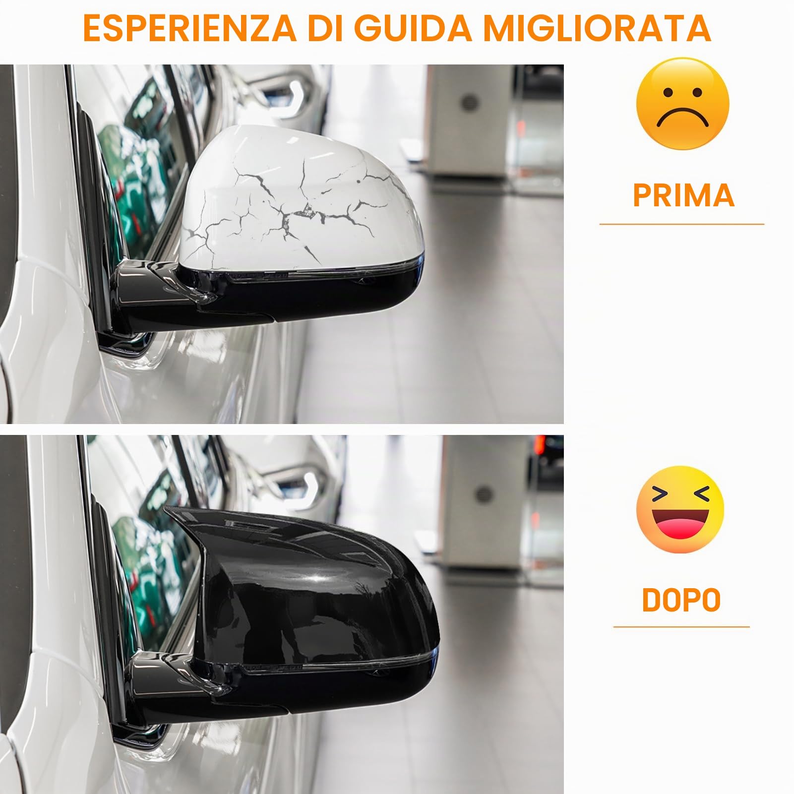 ‎Altsbaos Compatibile con Calotte Ricambio Specchietti Esterni bmw X3 G01/X4 G02/X5 G05/X7 G07 2019-2024,X6 G06 2020-2024 Copri Specchietti X3 X4 X5 X6 X7 Sinistra + Destra (Nero Brillante)