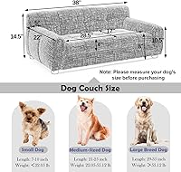 Vista 4 de Sofá elevado para perros pequeños a medianos, sofá cama de espuma viscoelástica para perros con cojín acogedor extraíble, sofá para mascotas