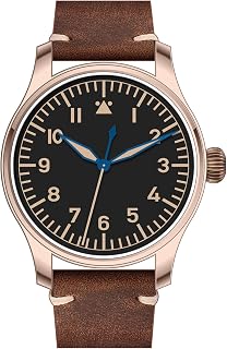 Hruodland F021 Bronze Retro Men Automatic Pilot Watches 100M Water Resistant PT5000 Automatic Mechanical Wristwatches