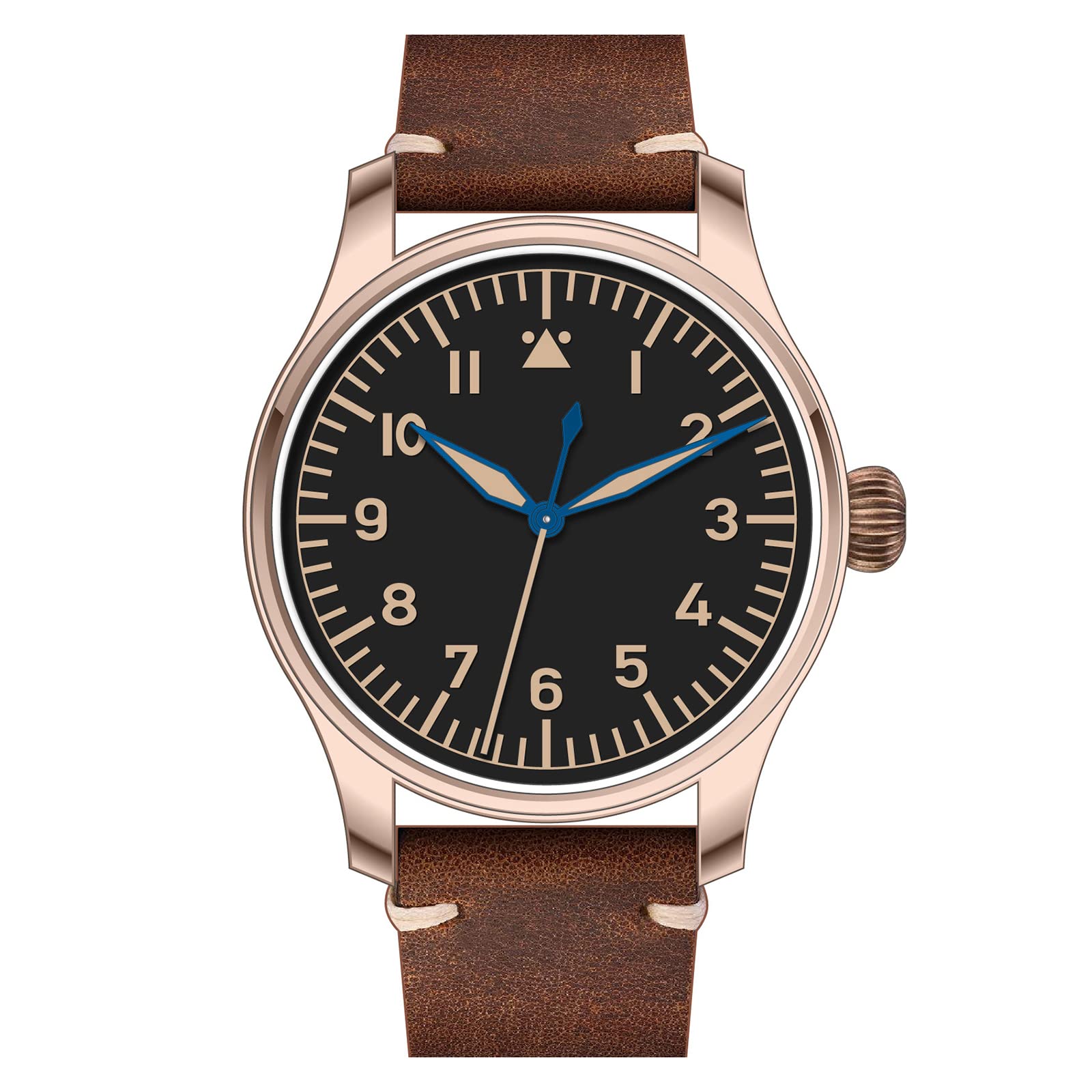 Hruodland F021 Herren-Automatik-Pilotenuhr, 100 m, wasserdicht, PT5000, automatisch, mechanisch, farbe 1