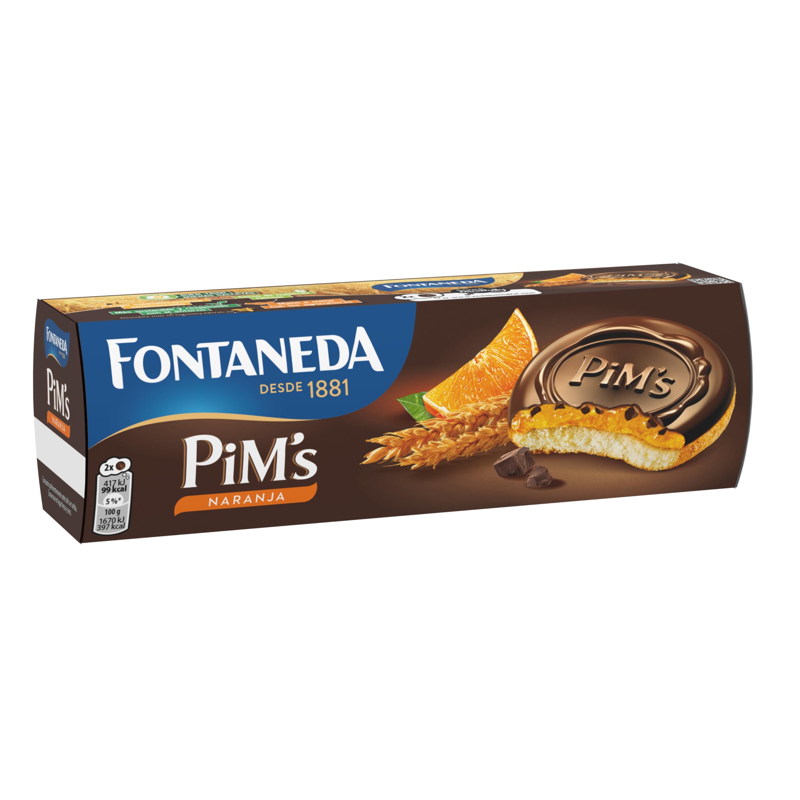 LU Pim's - Galletas de Bizcocho Rellenas de Naranja, Crujiente Chocolate Negro, 150 g