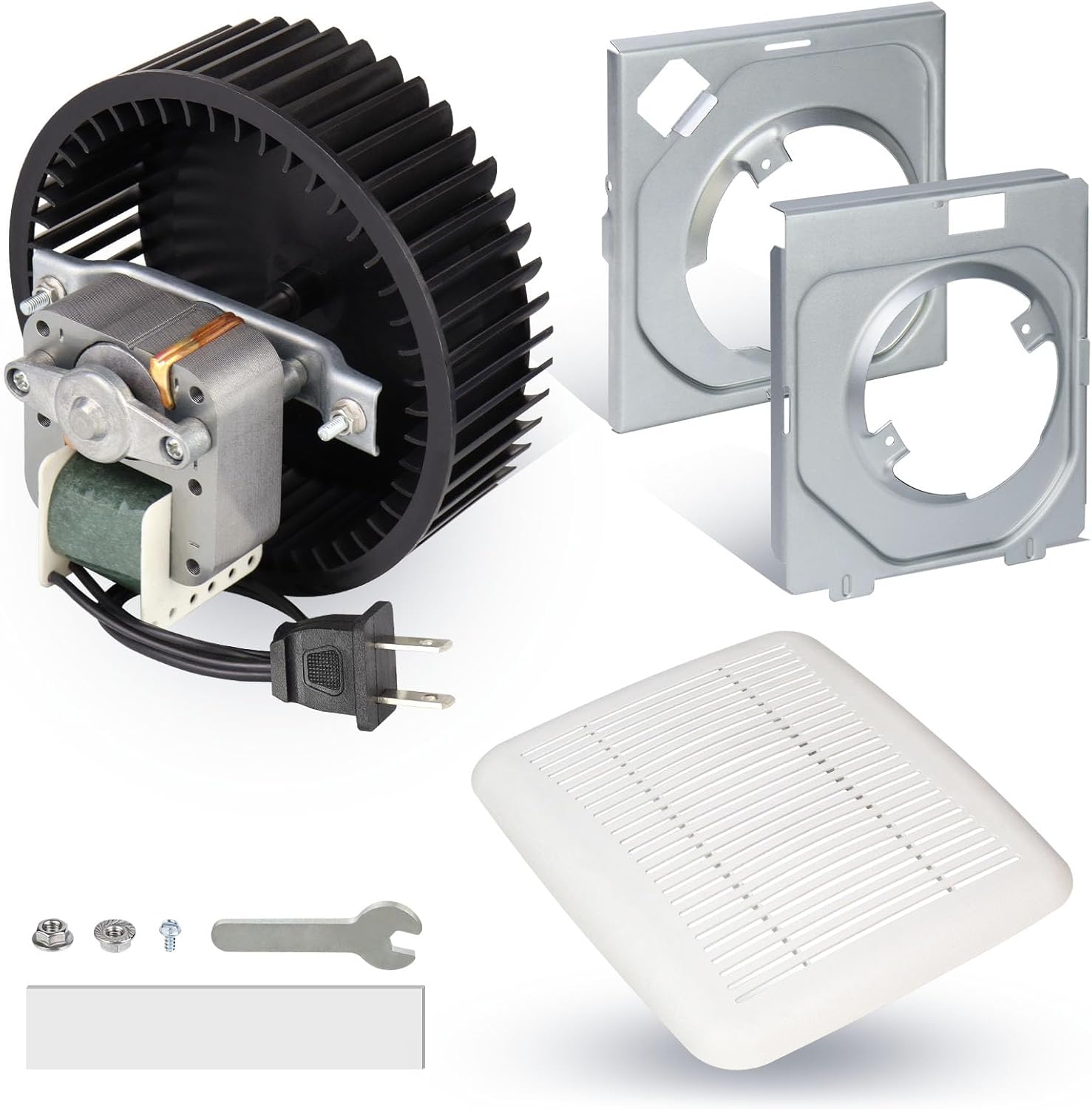 BKR60 for Broan-NuTone BKR60 Bath Fan Replacement Motor and Grille,BKR60 Upgrade Kit for NuTone 696N-R02 695 695-R02 696N 690NT-A 693 Motor Assembly 688 for Broan 671 670 689 688-G 688-H 688-J 688-K