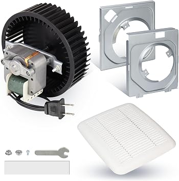 BKR60 for Broan-NuTone BKR60 Bath Fan Replacement Motor and Grille,BKR60 Upgrade Kit for NuTone 696N-R02 695 695-R02 696N 690NT-A 693 Motor Assembly 688 for Broan 671 670 689 688-G 688-H 688-J 688-K