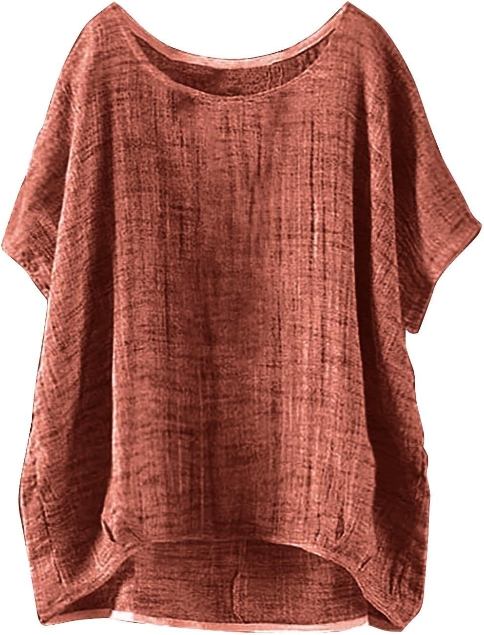 Girls Cotton Linen Shirts 3/4 Sleeve Blouse Casual Button Up Tops V Neck Kid Trendy Lightweight Summer Clothes