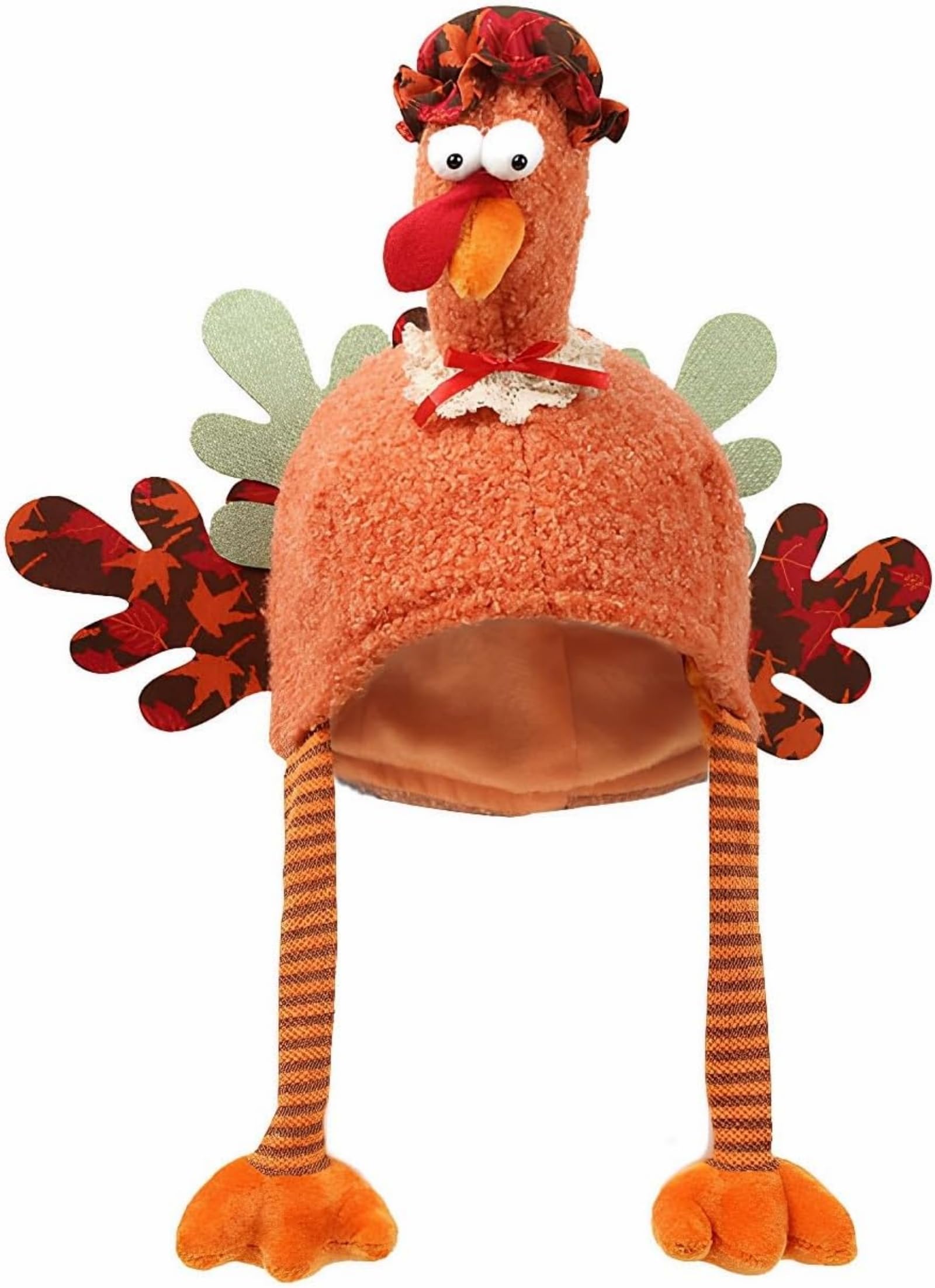Sombrero de pavo de felpa para Acción de Gracias, gorro de pavo novedoso para Acción de Gracias, noche, evento, carnaval, cosplay, fiesta de disfraces (señora Turquía)