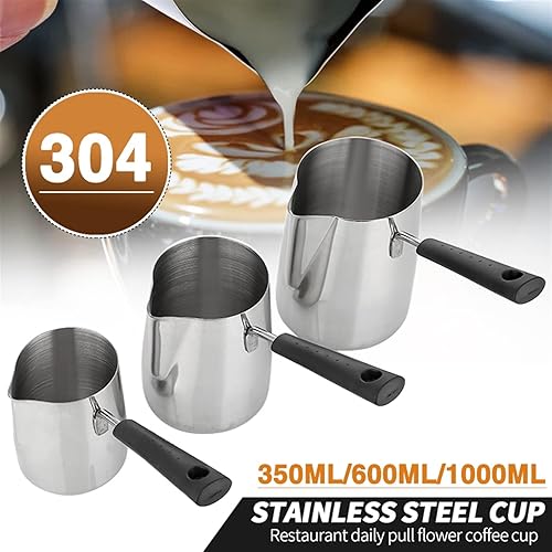 Miniatura 5 de HESNDkfh Coffee Pot Stainless Steel Coffee Pouring Pot Candle Cosmetic Make Jugs Pitcher Candle Wax Melting Pot Home Kitchen Coffeeware Tool Color