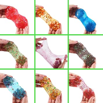 126 Pcs DIY Slime Making Kit for Girls Boys - Birthday Idea for Kids Age 5+. Ultimate Supplies Include 28 Crystal Slime, 2 Glow in The Dark Powder, 48 Bottle Glitter Jar etc.