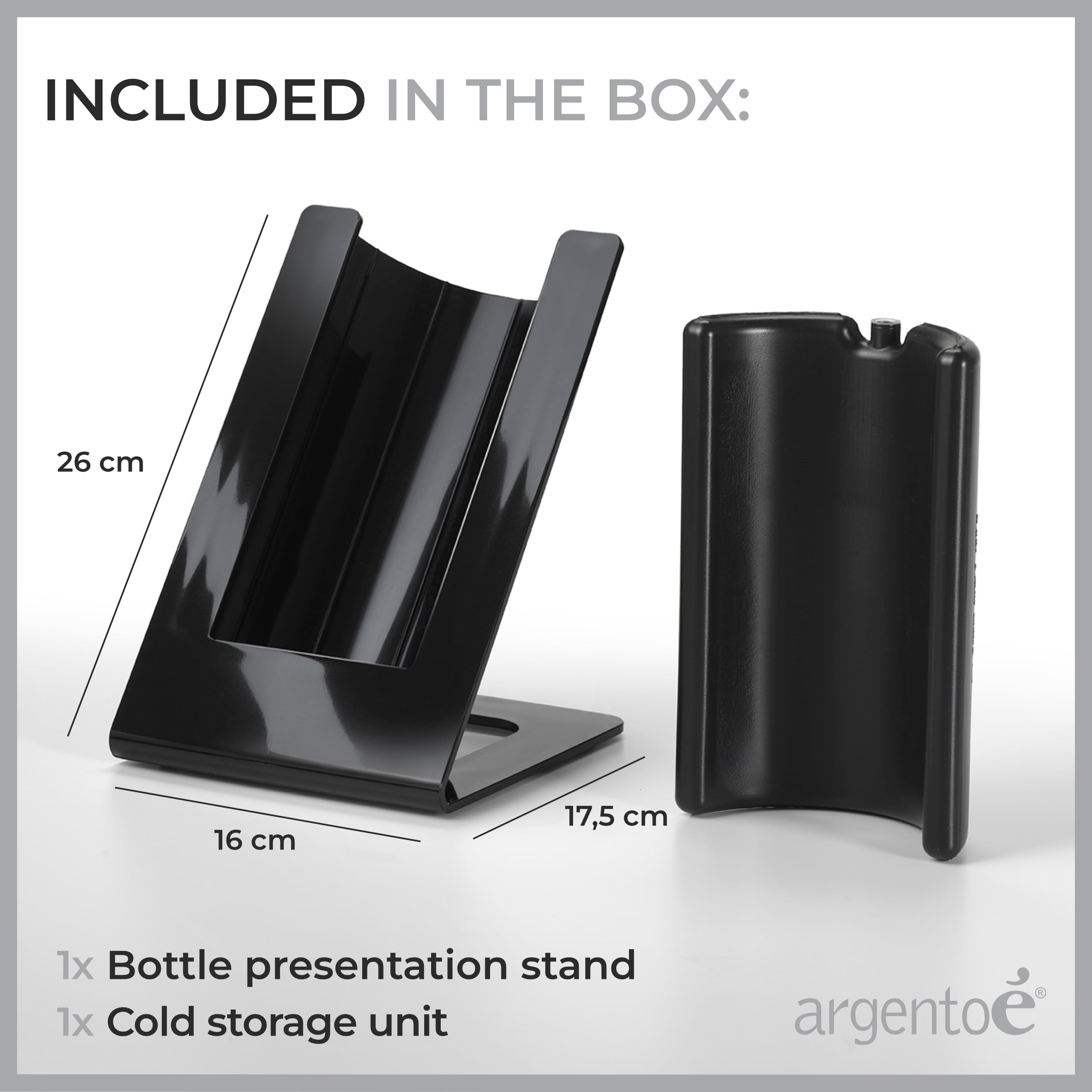 argentoè Gelette Rafraîchisseur de Bouteille de Vin - Porte-Bouteille Réfrigérant et Glacette Thermique de Table - Présentoir pour Mousseux et Champagne Sans Glace - Design Made in Italy (Noir)