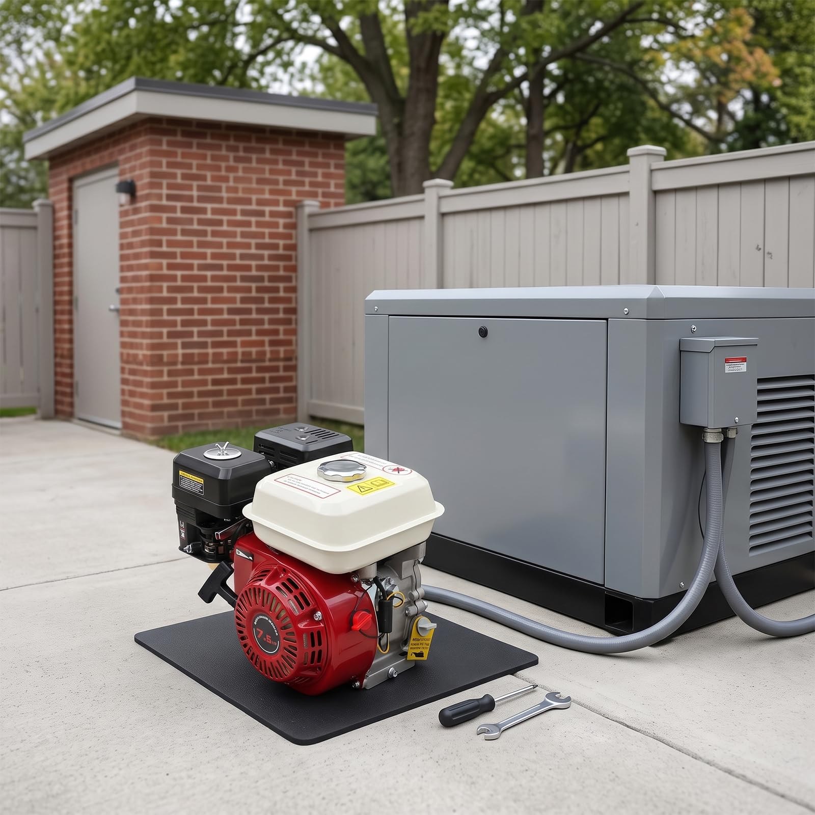 4-suwowy silnik benzynowy 212 cm³, 4,4 kW, wał 19 mm z linką startową | Żelazo i odlew aluminiowy, chłodzenie powietrzem, zbiornik 3,6 l i linka startowa do pomp, generatorów