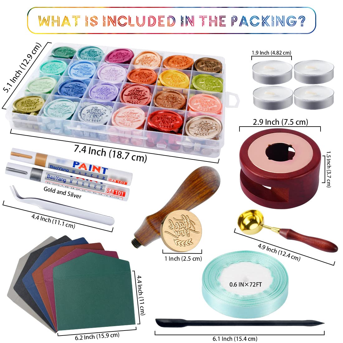 Snapklik.com : Wax Seals Making Kit - 24 Colors Sealing Wax Beads/Wax ...