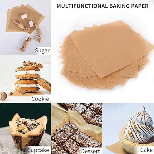 Miniatura 6 de 500 cuadrados de papel pergamino precortados para hornear galletas, hojas de papel encerado antiadherente sin blanquear para separar empanadas de