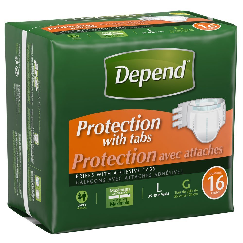 Protection with Tabs, [Large], Maximum Absorbency, 16-Count Package