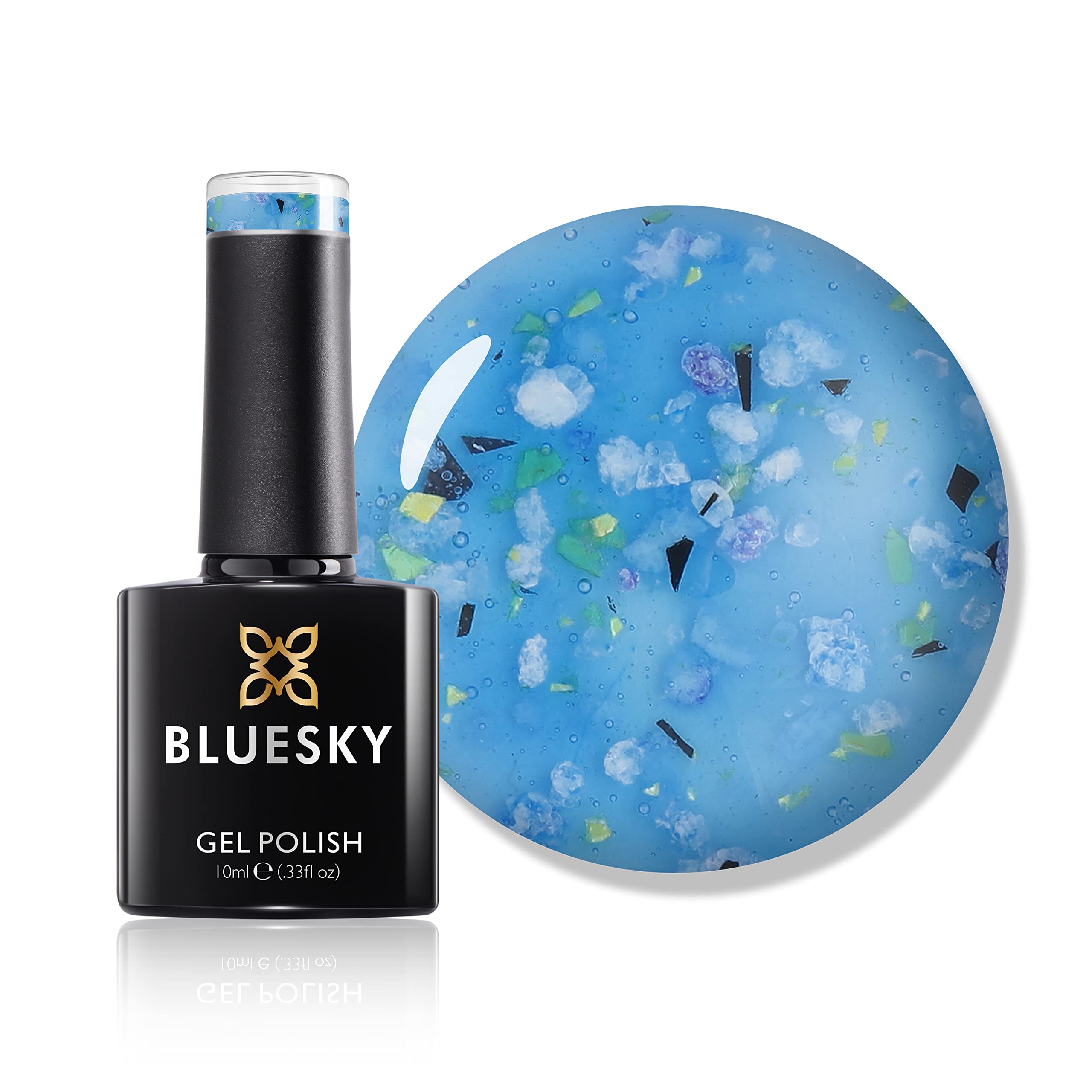 BLUESKY Gel Nail Polish, Flower Gel, Bluebell Breeze, BFL05, Blue, Jelly, Long Lasting, Chip Resistant, (Requires Drying Under UV or LED Lamp)