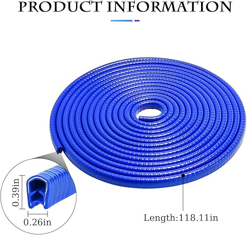 Miniatura 9 de Protectores de borde de puerta de automóvil, protector de borde de goma de 16 pies, no necesita pegamento, protector de puerta de automóvil en forma