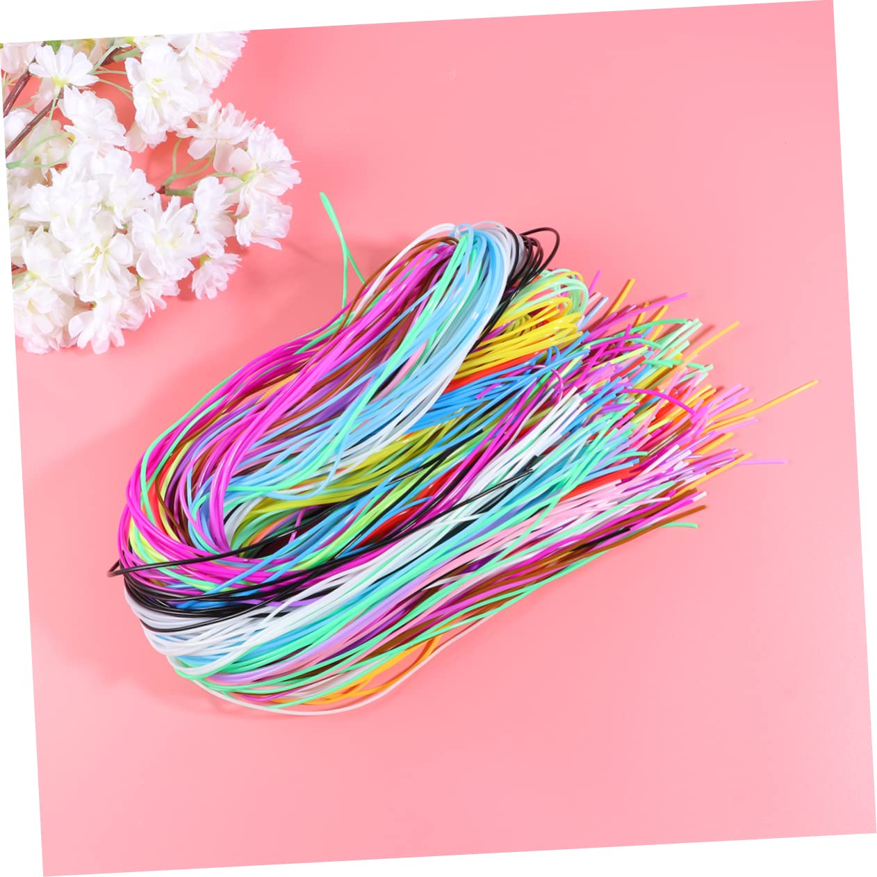 PVC Webkordel Schnur für Ketten 2 Beutel mit 400 Stück 20 Farben 1,8mm für Armbänder Schlüsselanhänger Basteln und Knoten Zufällige Farbe