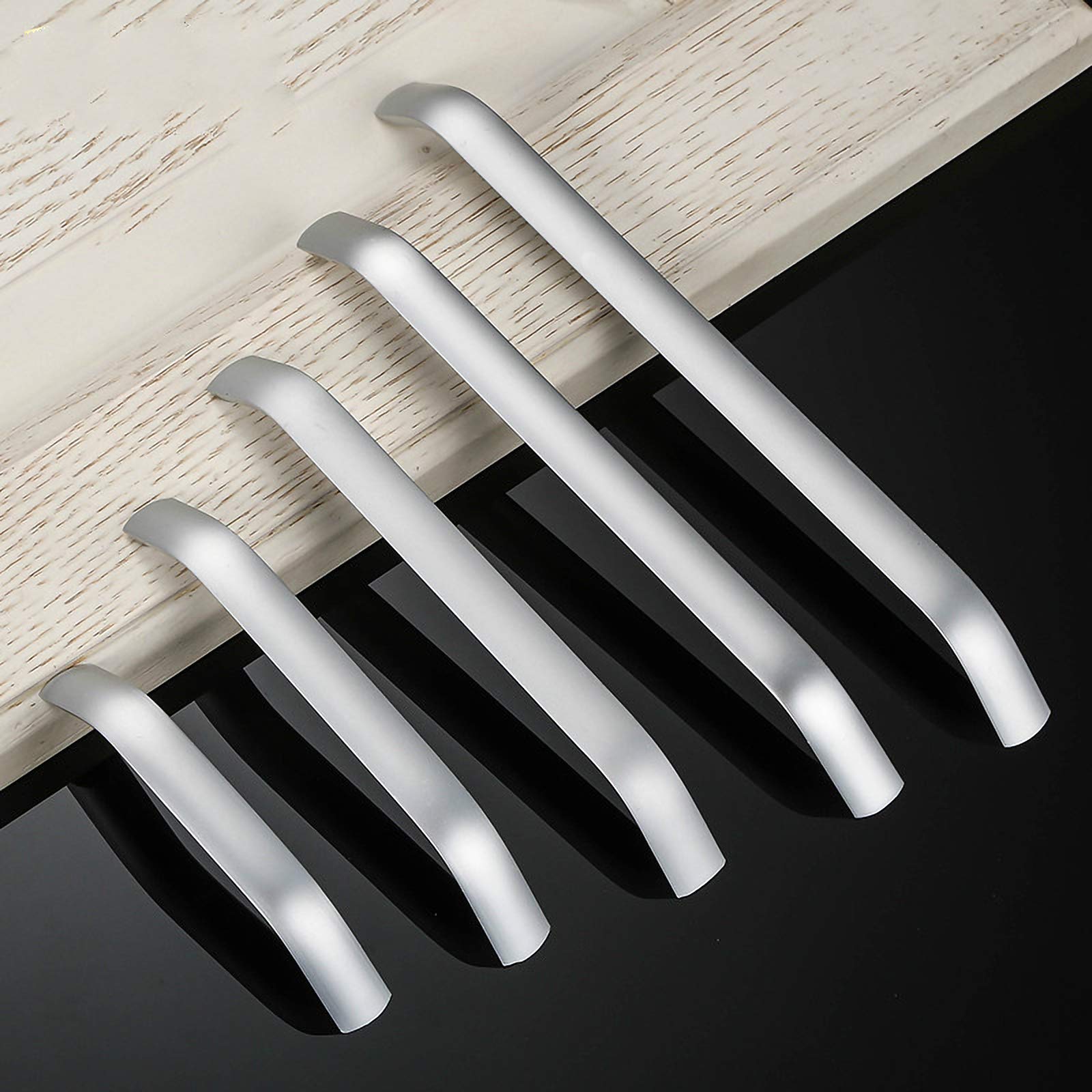 Paquete de 10 tiradores modernos de acero inoxidable para cajones, aluminio negro y plateado, 224 mm, accesorios para muebles de cocina y puerta