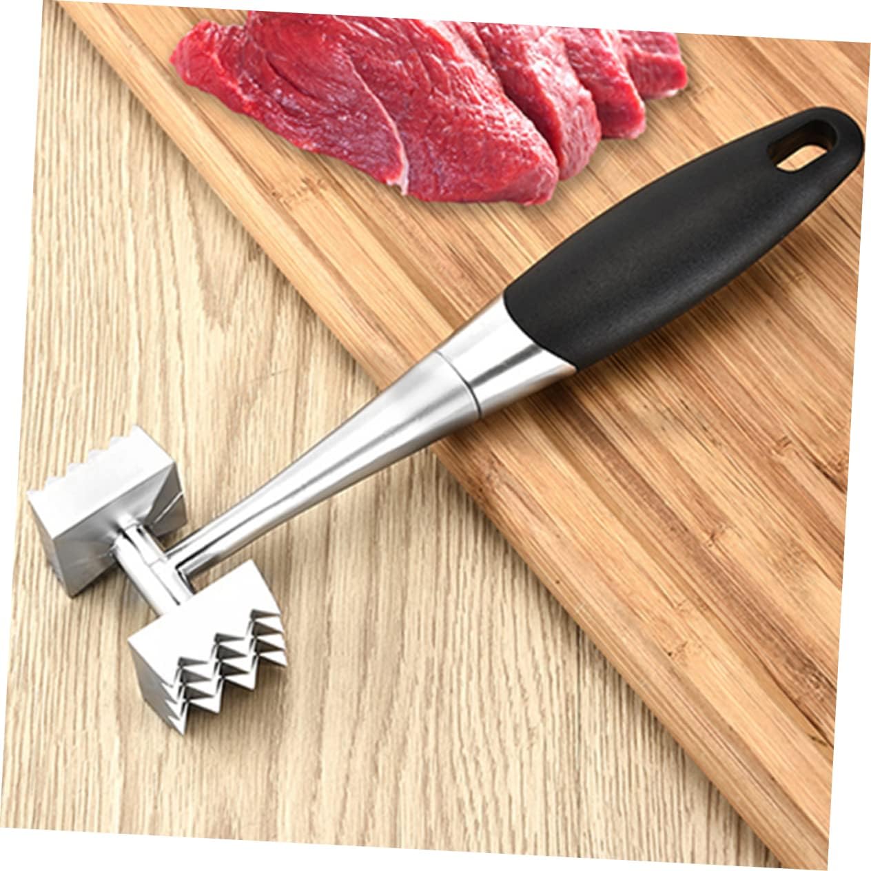 Dual-Sided Meat Mallet Tenderizer Tool Zinc Alloy Hammer for Steak Chicken and Fish Heavy Duty Kitchen Gadget for Easy Tenderizing for Home Cooks and Grill Enthusiasts