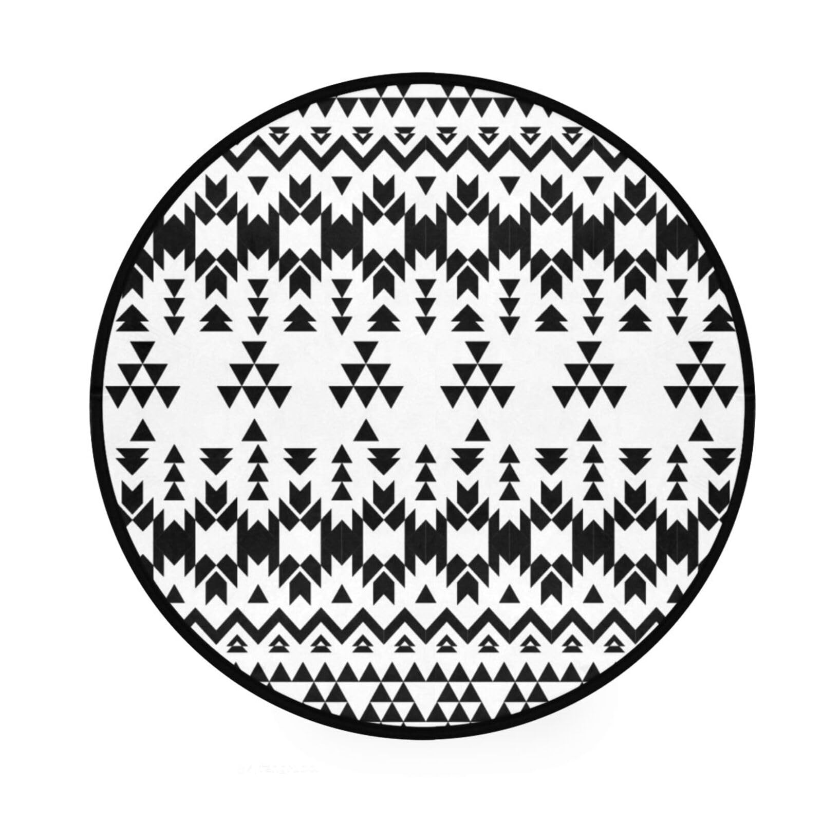 Tapis rond 91 cm moderne antidérapant et doux pour chambre