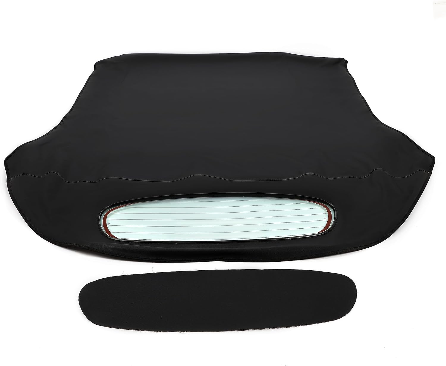 HECASA Replacement Convertible Soft Top Compatible with 2006-2011 Mitsubishi Eclipse with Heated Glass Window, Black Cabrio Premium Grade Sailcloth Vinyl