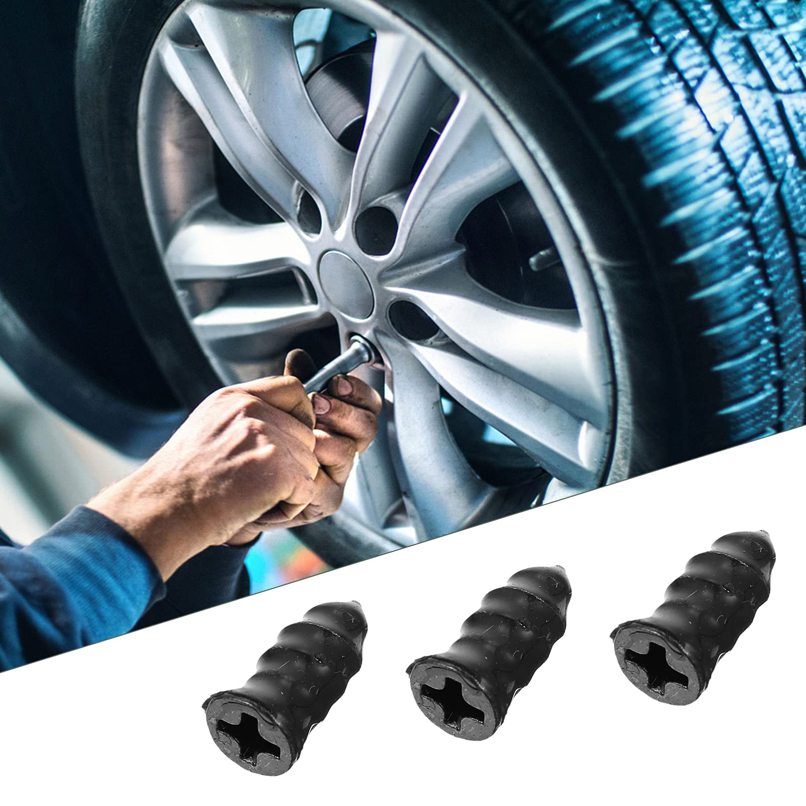 LIFKOME 10pcs Vacuum Tire Repair for Motorcycles and Cars Construction -Service Fix for Punctured Tires Compact and Portable Repair Tool