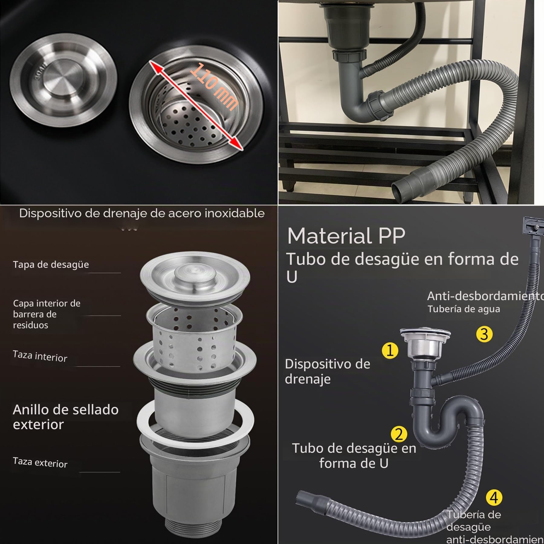 Fregadero de Cocina de Acero Inoxidable 60x45x86cm,Fregadero Independiente con Grifo,Pila Lavadero Multifuncional,Fregaderos Comercial Exterior Jardin,para Restaurante Garaje Lavadero Patio Trasero
