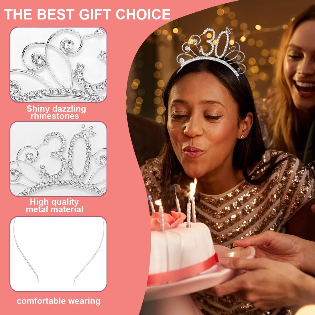 Corona E Fascia Per 28° Compleanno In Oro Rosa Per Ragazza - Tiara Con Strass E Fascia Scritta 'It's My 28th Birthday' - Decorazione Festa Compleanno Donna - 2