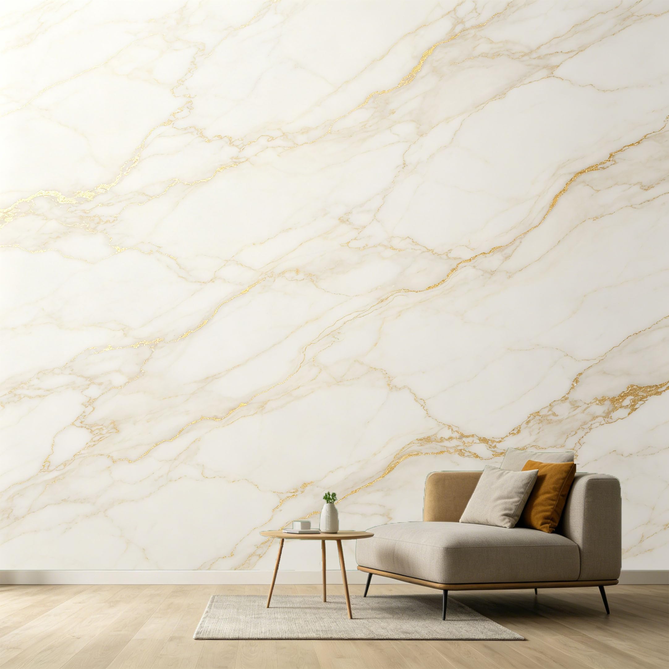 Custom Size Wall Murals Modern Contemporary Minimalist White Marble Gold Veins Textured Abstract SelfAdhesive Wall Fabric Removable Large Wallpaper for Photo Living Room