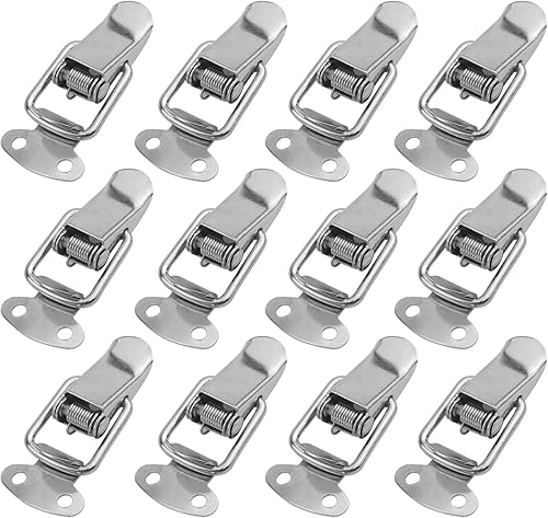 Antrader Cierre de hebilla para cajas de herramientas de caja de madera con tornillos, paquete de 12