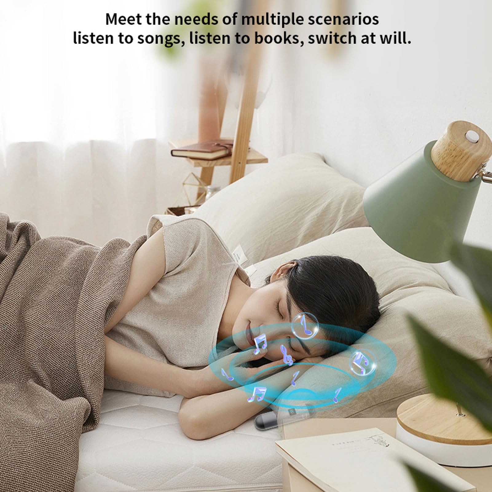 Altavoz de Almohada Bluetooth de Conducción Ósea Recargable | Batería 400mAh, 20 Horas de Reproducción, Ayuda para Dormir, Sonido Claro, Ideal para Dormir, Siesta y Viajes