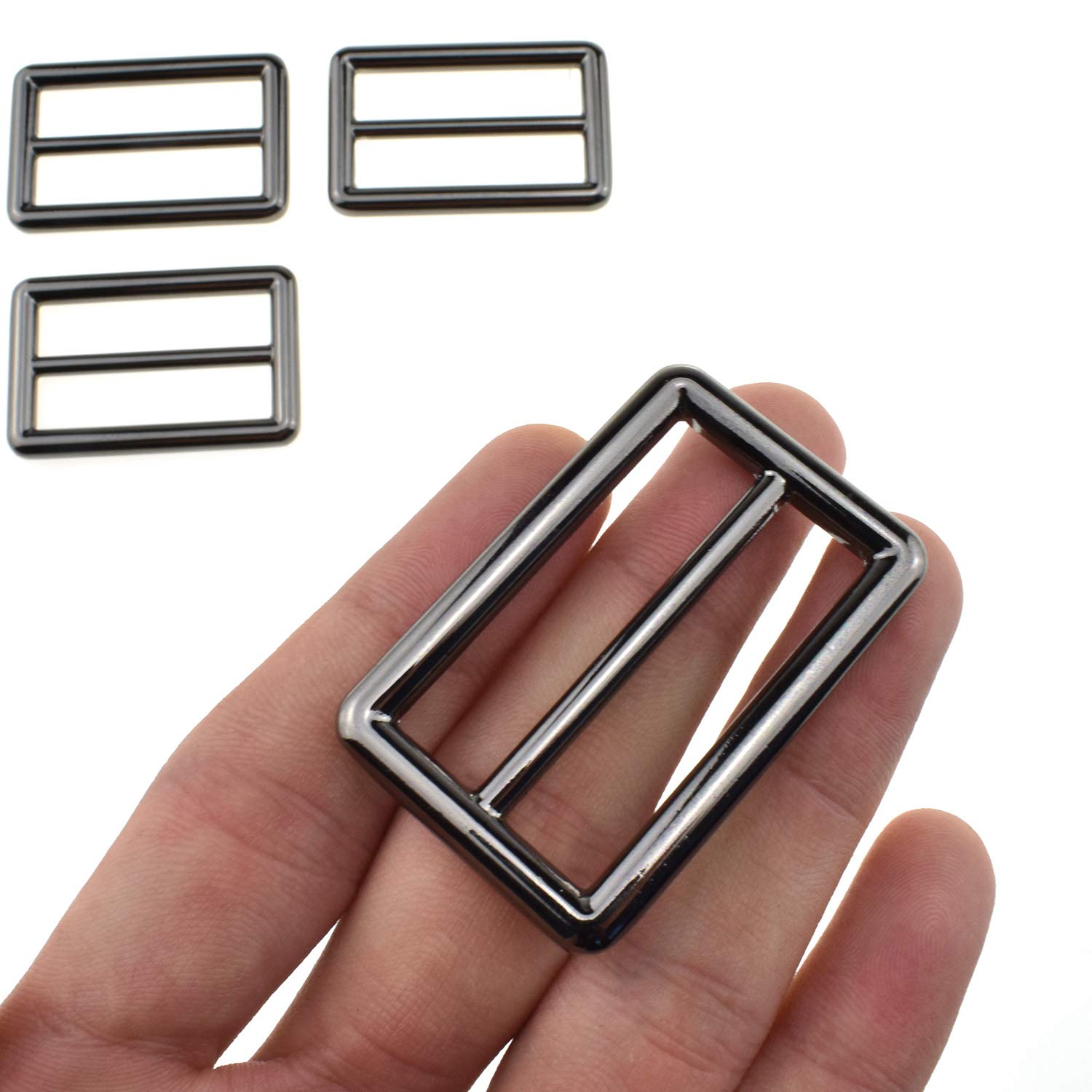 Hao Pro Metal 1.5 Inch Tri Glides Slides Clips Buckles Solid Load Pressure of at Least 70 pounds 4 Pack for Collars Aprons Sling Bag Adjustable Straps Belt Big Slots No Sharp Edges No Sewing