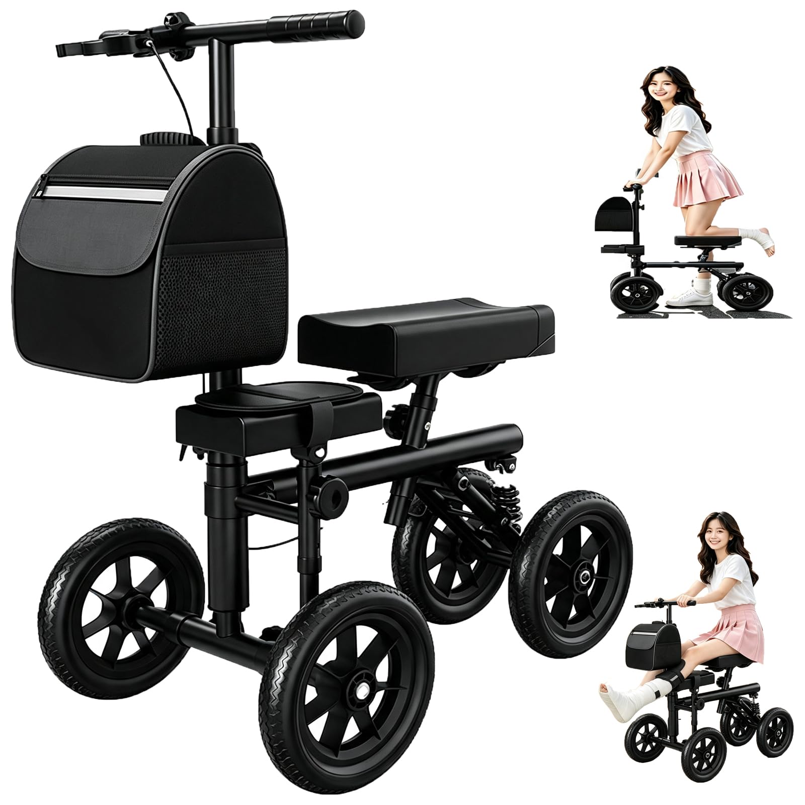 Scooter ortopédico para Lesiones, Rodilla Ajustable y Capacidad de 150 kg