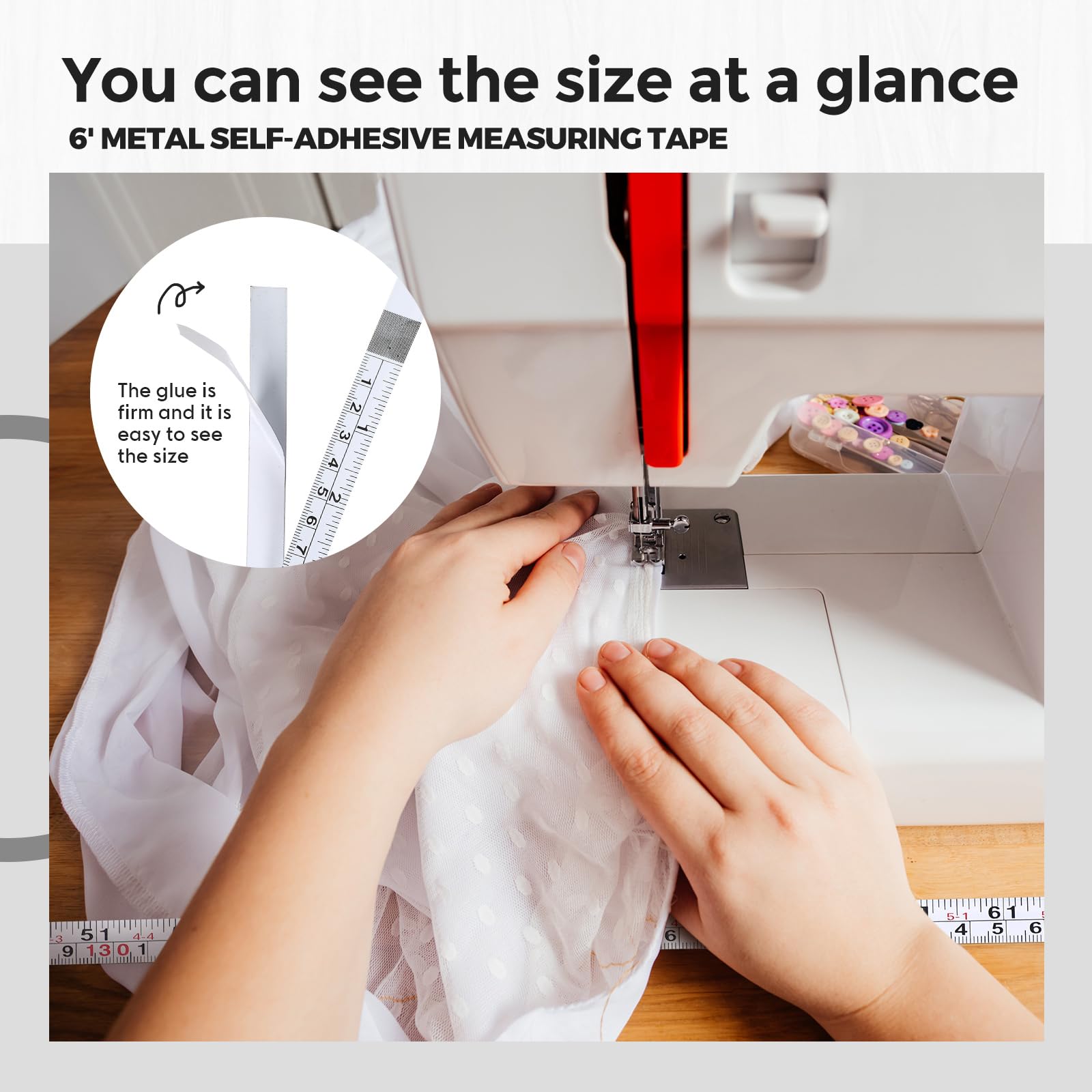 6 cintas métricas autoadhesivas de 6 pies, cinta métrica de doble escala, cinta métrica autoadhesiva para trabajo, carpintería, banco de trabajo, sierra, mesa de dibujo